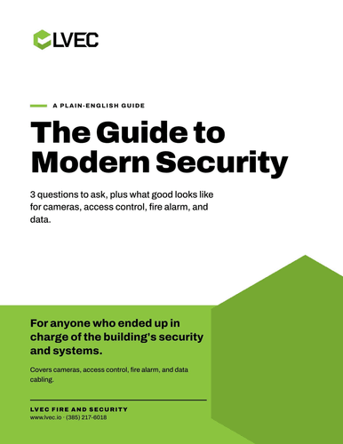 Cover of The Guide to Modern Security, a free guide from LVEC Fire and Security
