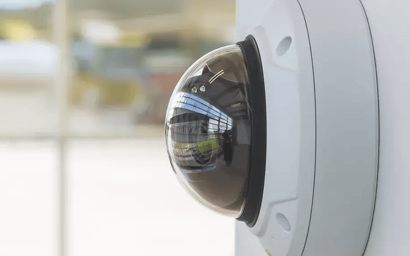 A side short of a Axis Communications CCTV camera intalled by LVEC.