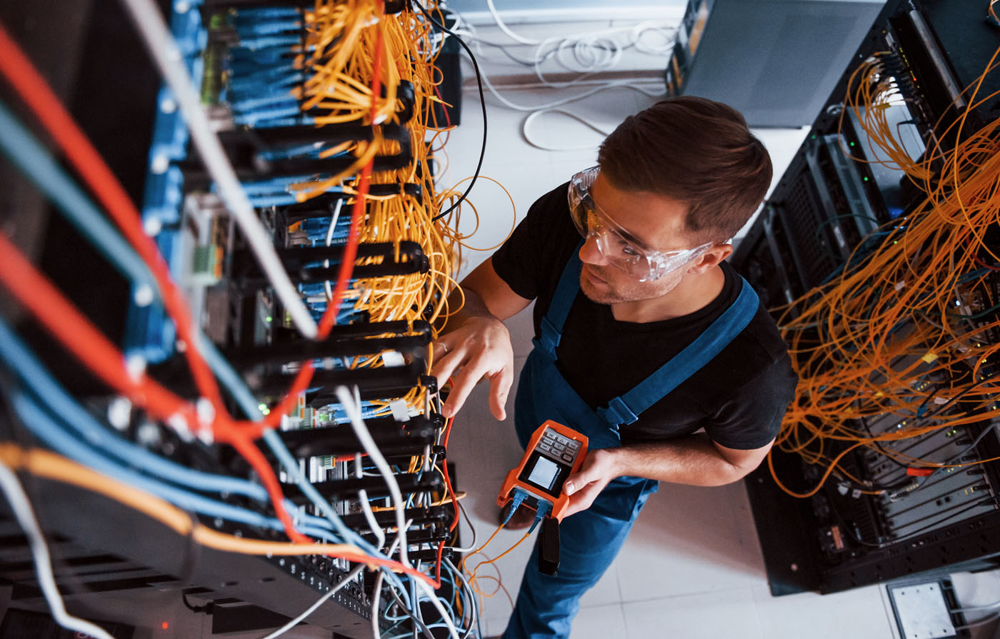 A Low Voltage Electrical Contractors technician installing one of our trusted products.