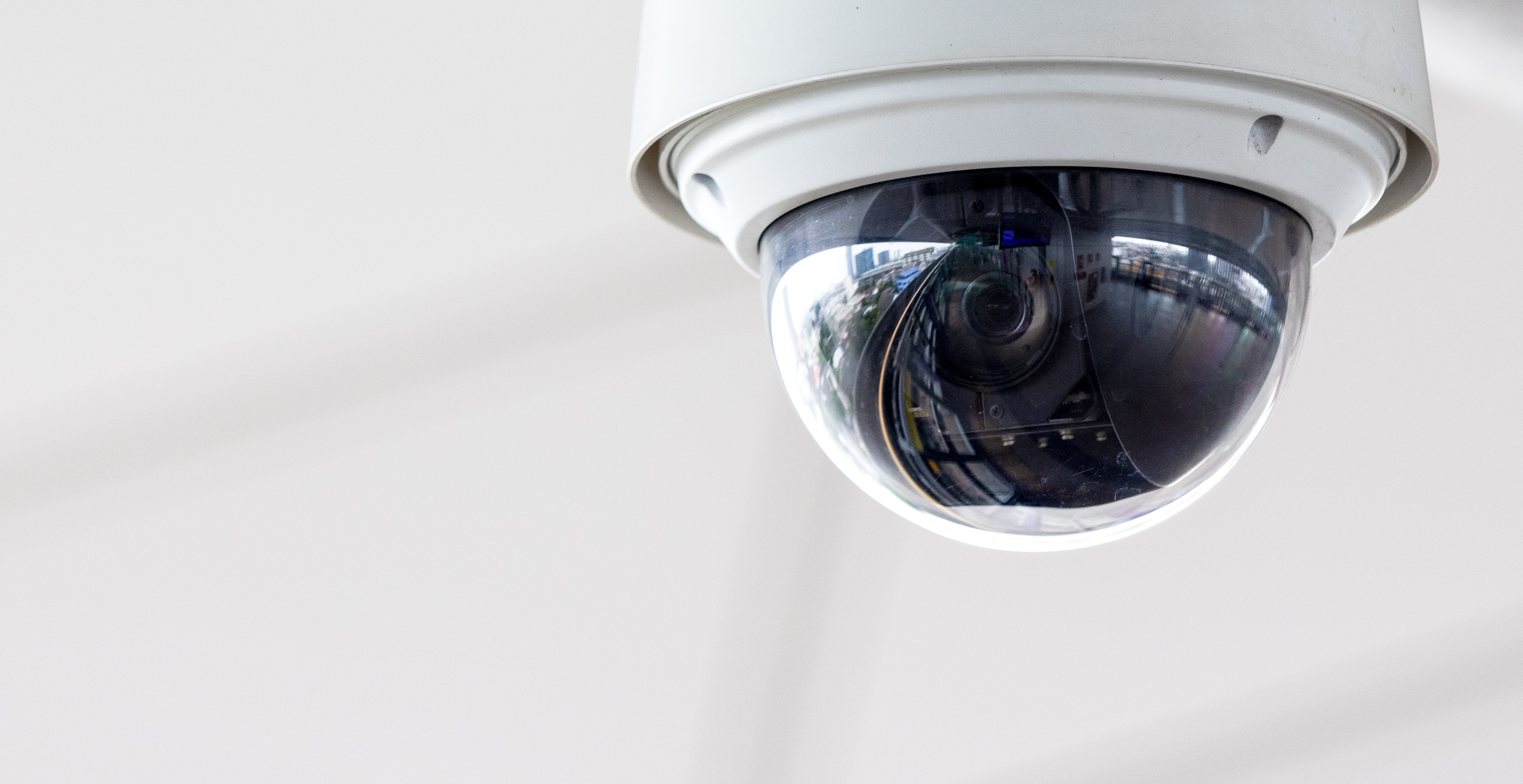 A security camera in a commercial building.